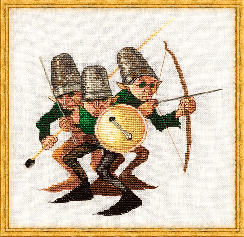 Набор для вышивания нитками Nimue, Guerre des Boutons (Война пуговиц), 17х18 см