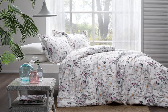 Постельное белье  DAISY кремовый deluxe  TIVOLYO HOME Турция