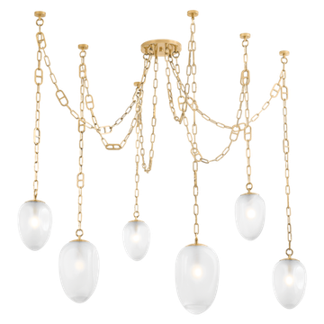 Corbett Daith Chandelier, 156 cm, Vintage Brass