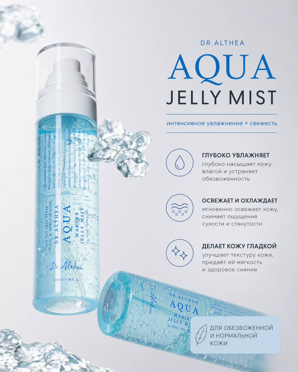 Увлажняющий спрей для лица с морской водой и ПДРН Dr.Althea Aqua Marine Jelly Mist