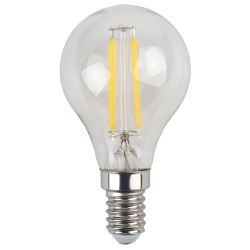 Лампа светодиодная ЭРА F-LED P45-5W-827-E14 5Вт. филамент шар теплый белый свет Е14 | Филаментные декоративные