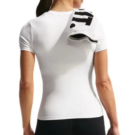 Женская теннисная футболка Nike One Fitted Short Sleeve - white/black