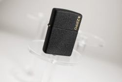 Зажигалка ZIPPO Logo с покрытием Black Crackle, латунь/сталь, чёрная, матовая, 38x13x57 мм, шт