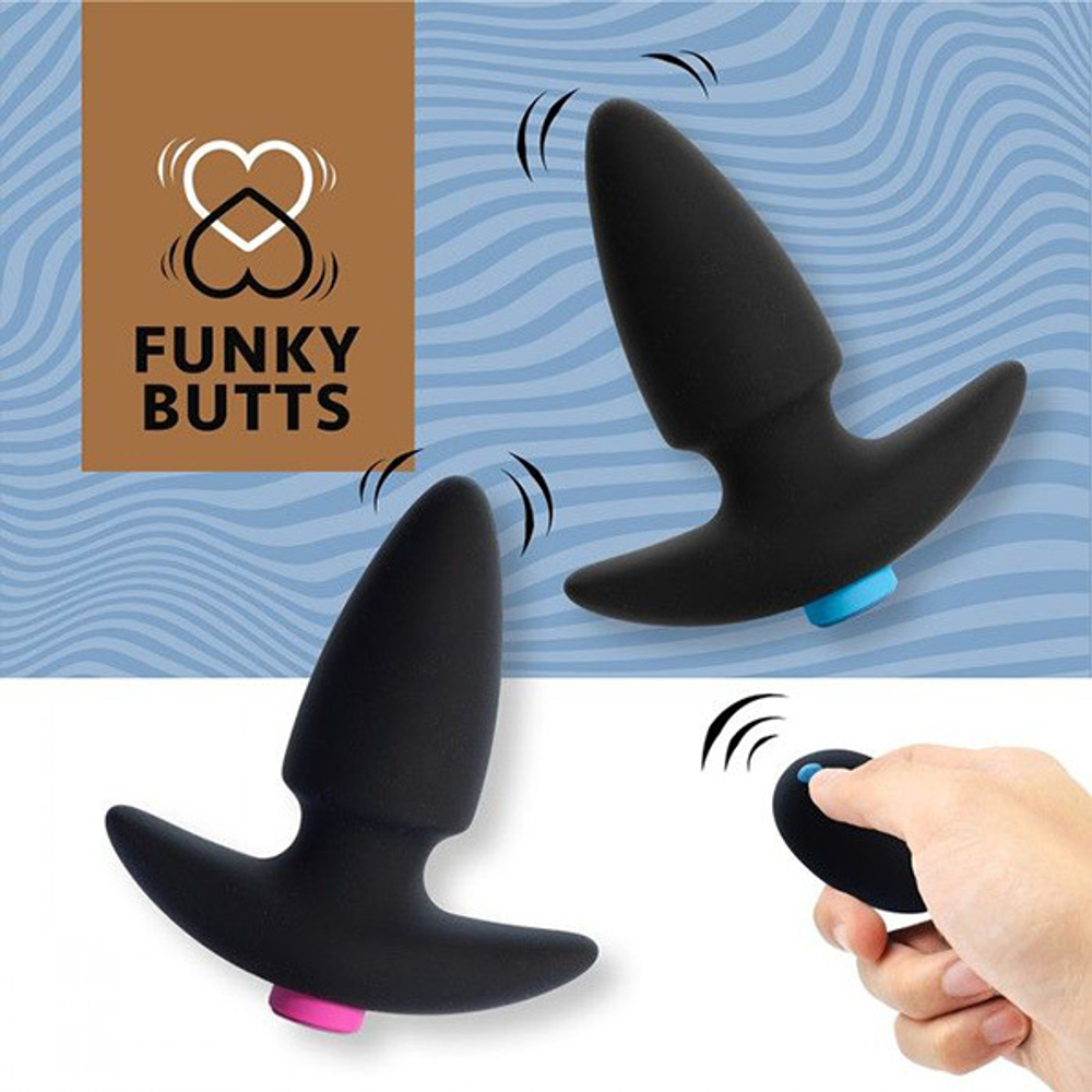 Набор из двух черных анальных плагов 10,6см для пары Feelz Toys Funky Butts