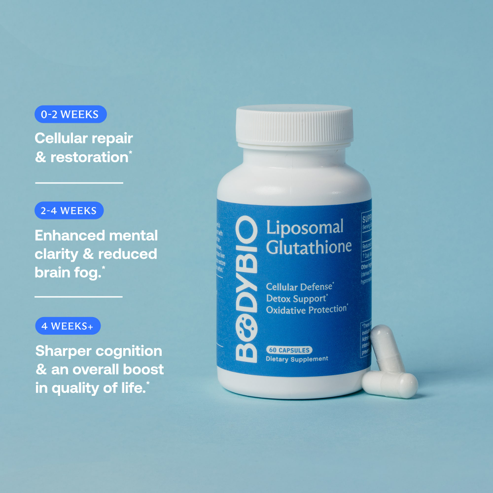 BodyBio, липосомальный глутатион, 60 капсул (250 мг в 1 капсуле)