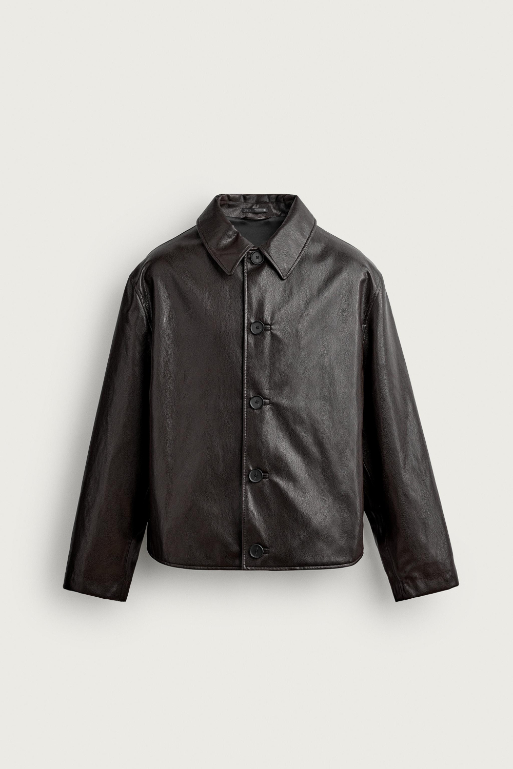 КУРТКА-РУБАШКА BOXY FIT ИЗ ИСКУССТВЕННОЙ КОЖИ — ZARA