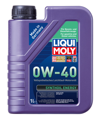 Масло Liqui Moly Synthoil Energy 0W40 SN A3/B4 (1л) ПАО-синтетика