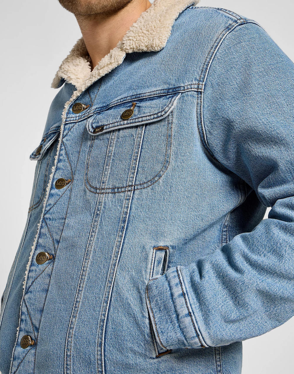 Джинсовая куртка утепленная мужская LEE SHERPA JACKET