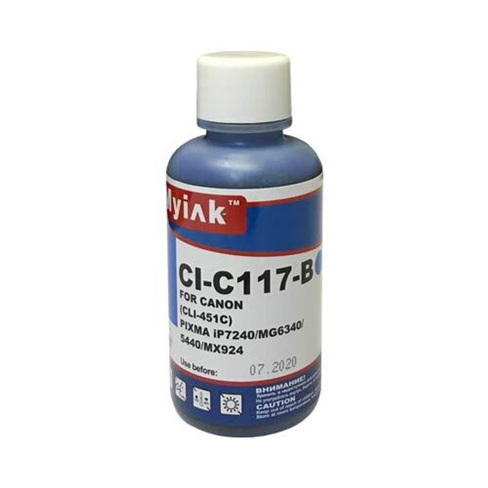 Чернила для CANON CLI-451C (100мл, cyan, Dye) CI-C117-B Gloria™ MyInk Чернила для CANON CLI-451C (100мл, cyan, Dye) CI-C117-B Gloria™ MyInk