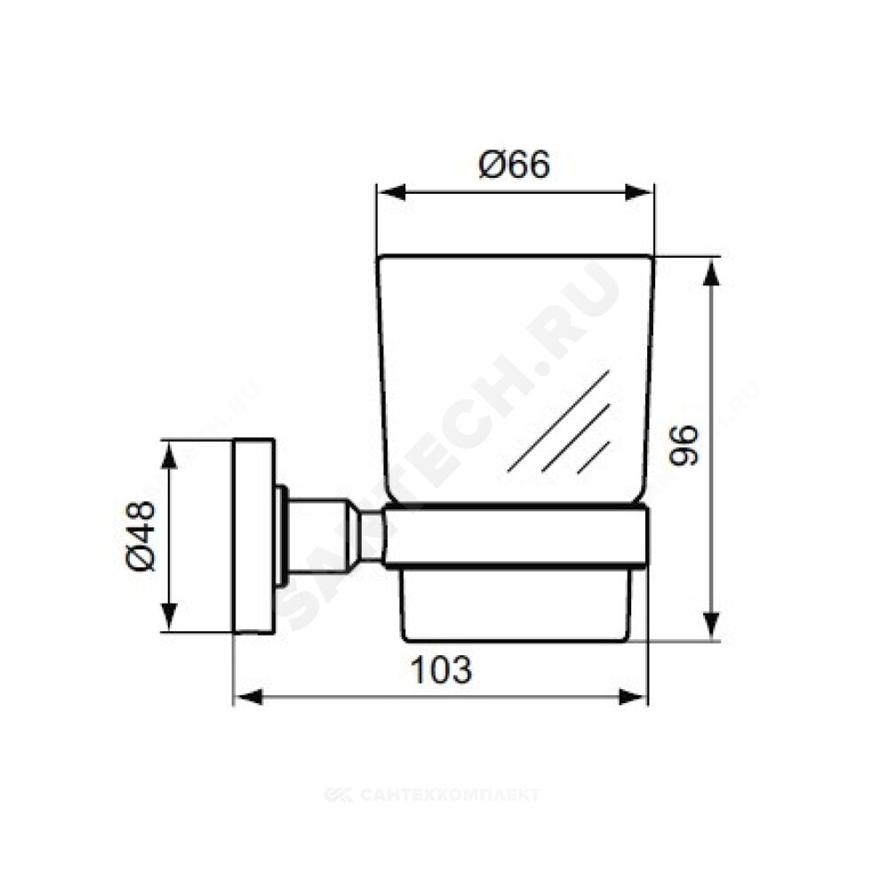 Стакан с держателем IOM хром Ideal Standard A9121AA