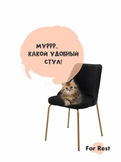 Стул "Флорес" 1 шт. Антивандальная ткань, Золотые ножки