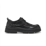 Hautton Jeans Sheepskin Dress Shoes Men"s Black