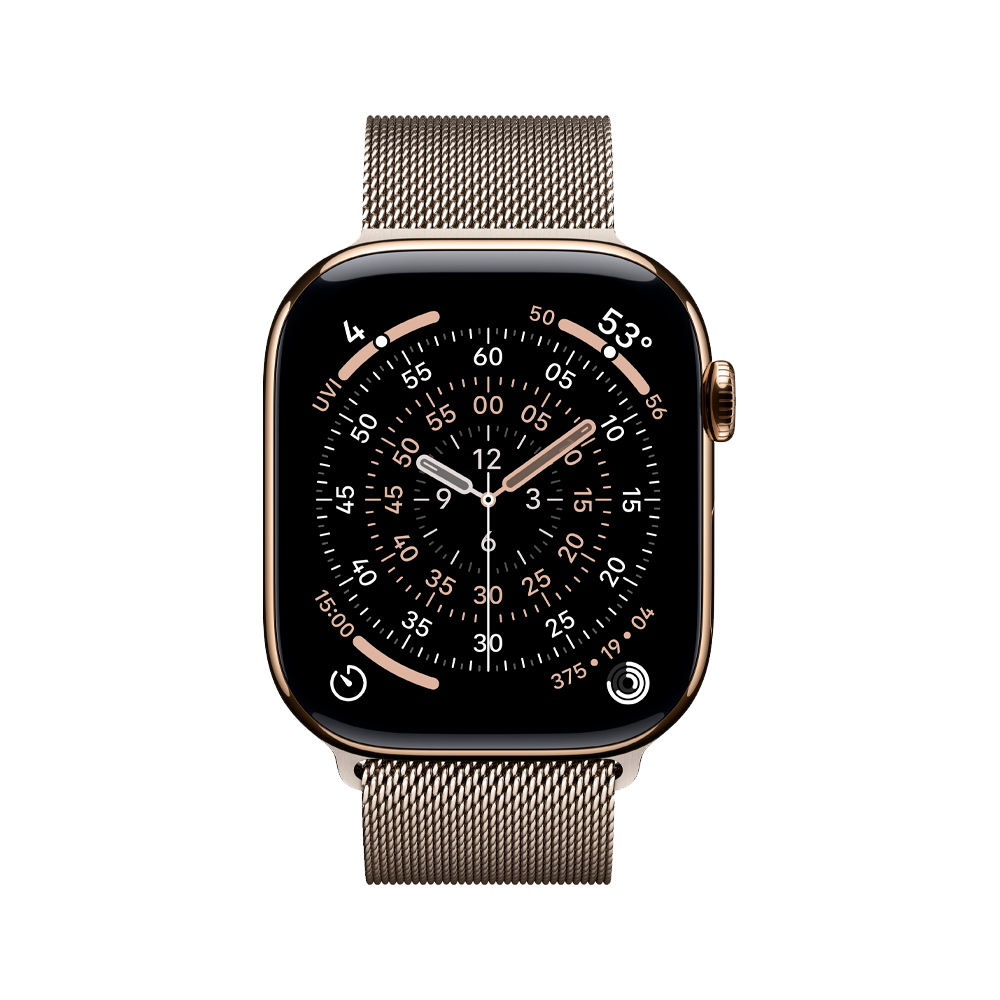 Умные часы Apple Watch Series 11 GPS + Cellular, 46mm, Gold Titanium Case with Natural Milanese Loop