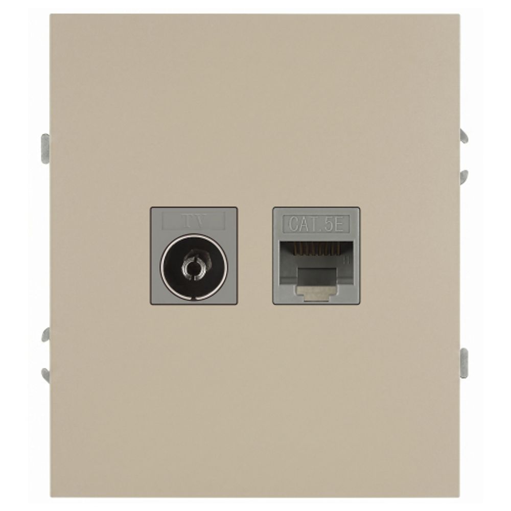 Розетка ЭРА Arktik 16-3110-04 комбинированная RJ45+TV шампань | Эра Arktik