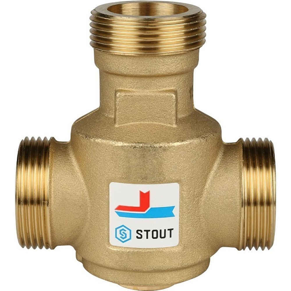 STOUT Термостатический смесительный клапан для твердотопливных котлов 1 1/4" НР 60°С KV 9