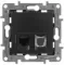 Розетка RJ45 + RJ11 Legrand Etika антрацит 30199