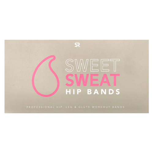 Sports Research, Sweet Sweat, эспандеры для бедер, розовые, 3 шт.