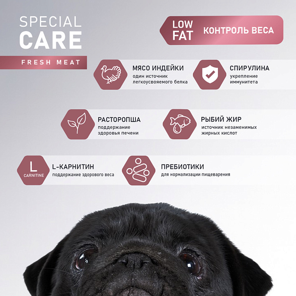 2548887 Сухой корм AWARD SPECIAL CARE Weight Control для взрослых собак всех пород для контроля веса со свежим мясом индейки 2кг