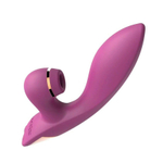 Сливовый вибратор-кролик с вакуумной стимуляцией 5’’ Silicone Suction Kiss - 20,3 см. (Цвет: сливовый)
