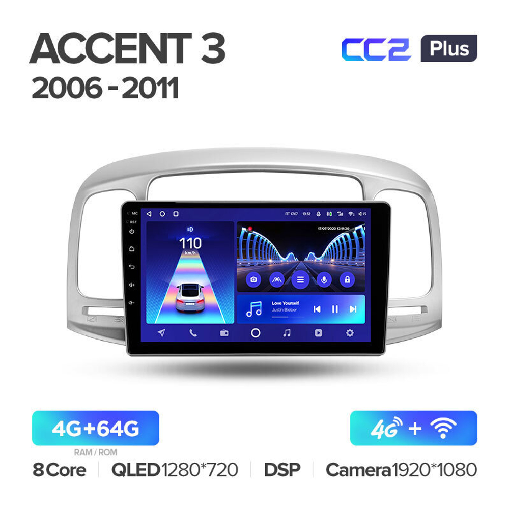 Teyes CC2 Plus 9" для Hyundai Accent 2006-2011