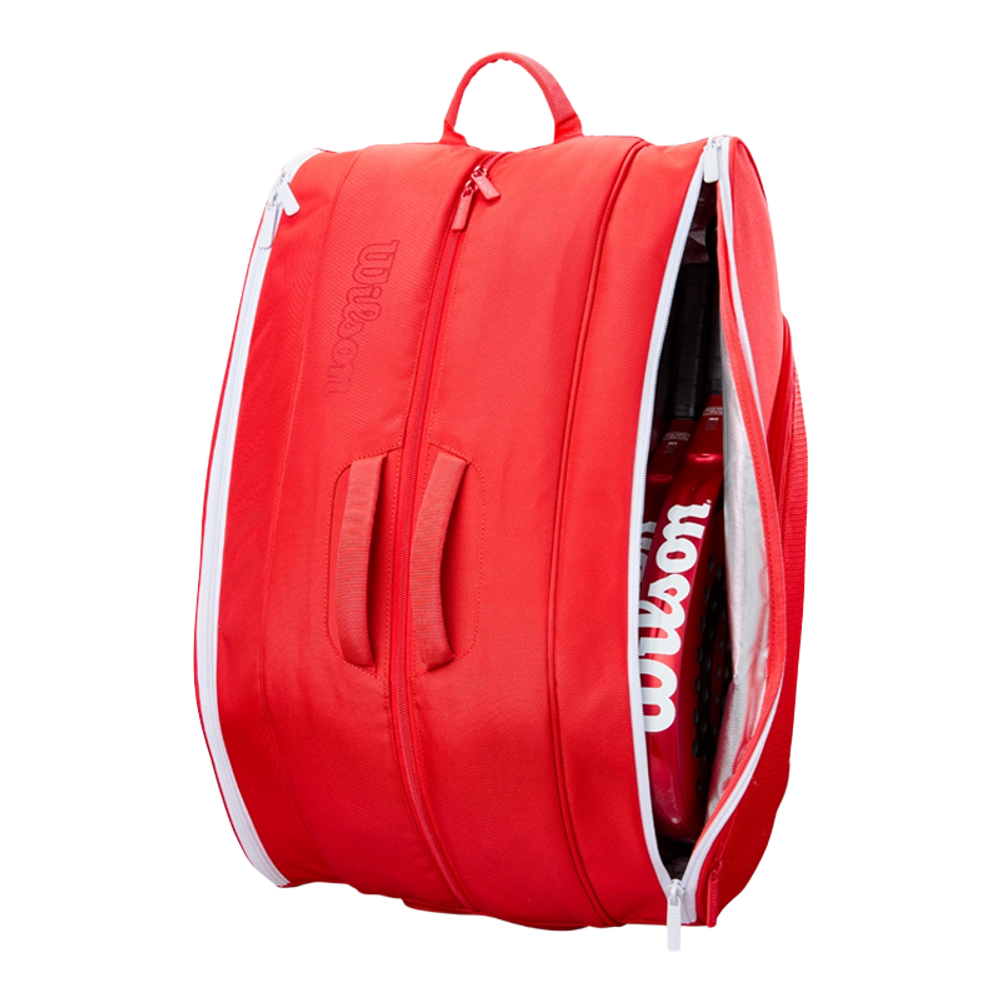Сумка для падел Wilson Red Padel Tour 2025, термокарманы и вентиляция