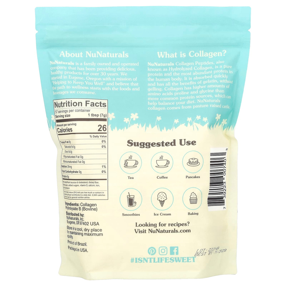 NuNaturals, Пептиды коллагена, 397 г (14 унций)