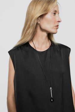 Massimo Dutti Атласный топ - Limited Edition, бутылочно-зеленый