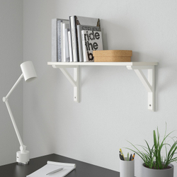 IKEA BURHULT  (ИКЕА БУРХУЛТ)  -  / SANDSHULT Полка настенная - белый/белёная осина 59x20 см