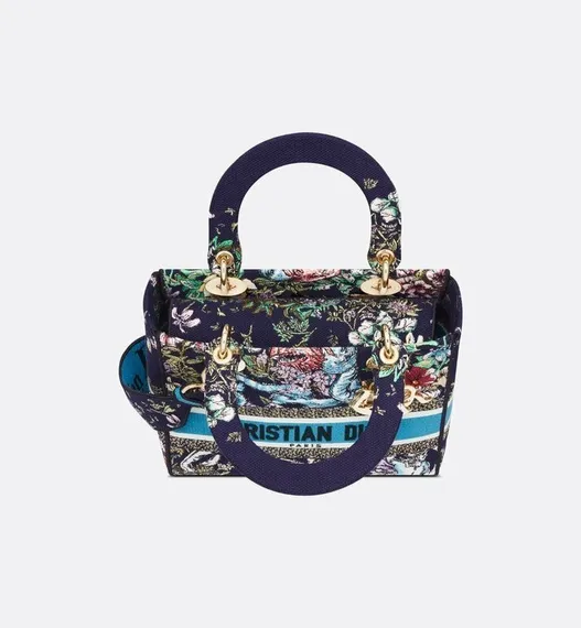 Женская сумка Dior Lady D-lite, модель среднего формата черный