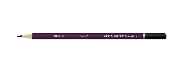Карандаш цветной художественный заточенный, 6 шт, 806 черный (Black), Vista-Artista Gallery VGCP