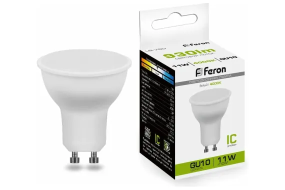 Лампа светодиодная Feron LB-760 220V GU10 MR16 11W 4000K 42556
