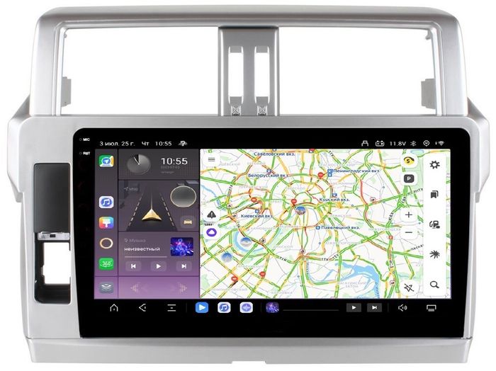 Магнитола для Toyota Land Cruiser Prado 150 2014-2017 - Kuberg OL-1614 QLed+2K, Android 13, Быстрейшая, CarPlay, 4G SIM-слот