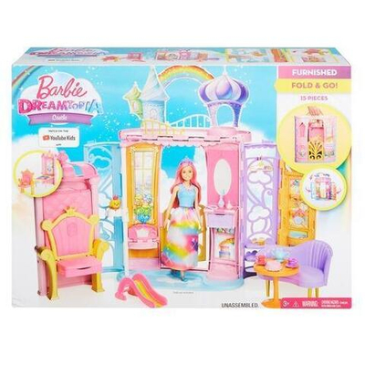 Barbie Переносной радужный дворец и кукла (MATTEL)