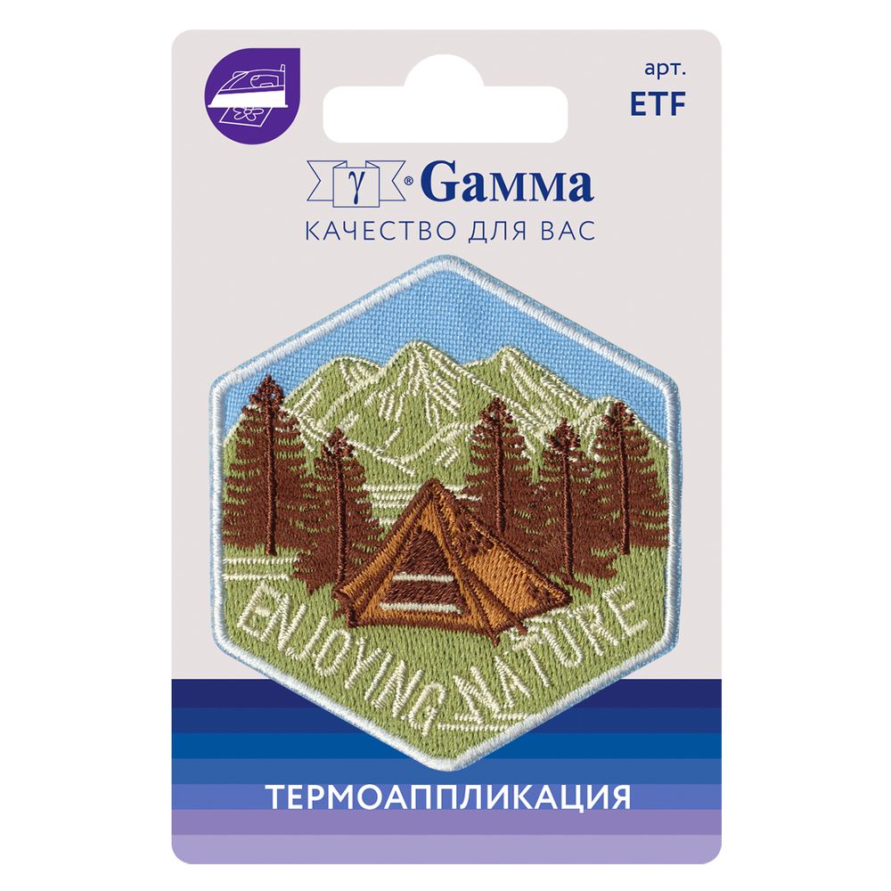 Аппликация термоклеевая "Горы и палатка" 6х6.5 см, №06, 1 шт, 02-604, Gamma ETF
