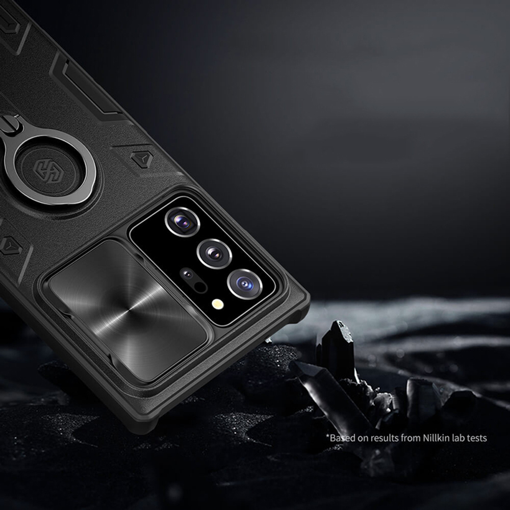 Противоударный чехол с кольцом и защитой камеры Nillkin CamShield Armor Case для Samsung Galaxy Note 20 Ultra