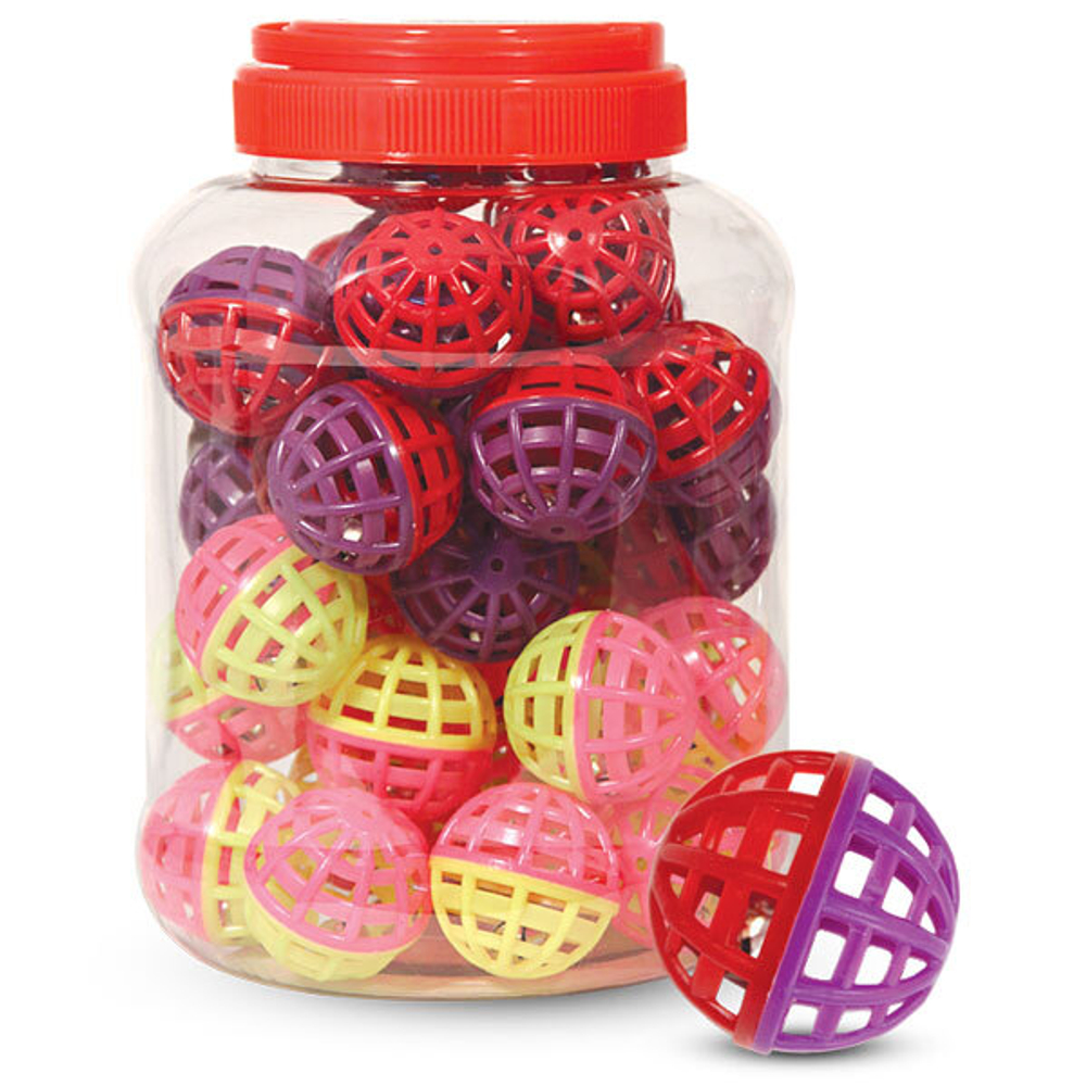 Игрушка для кошек "Мяч-погремушка", ассорти, d40мм (банка 40шт.), Triol