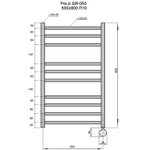 Полотенцесушитель GROIS Polo GR-003 500х800 П10 (3+3+4) RAL9005 черный матовый (-)