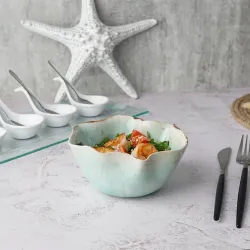 Салатник 450 мл 14*13,8 см h7 см емкость для закусок Sea Blue Flower Frutti di Mare P.L. [1]