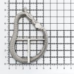 Пряжка ременная металл декоративная 40.0 мм (внешн. 58х85 мм), 6 шт, металл, никель, МТ1995