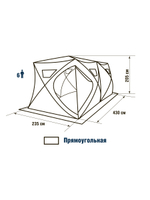 Палатка для зимней рыбалки HIGASHI Double Camo Pyramid