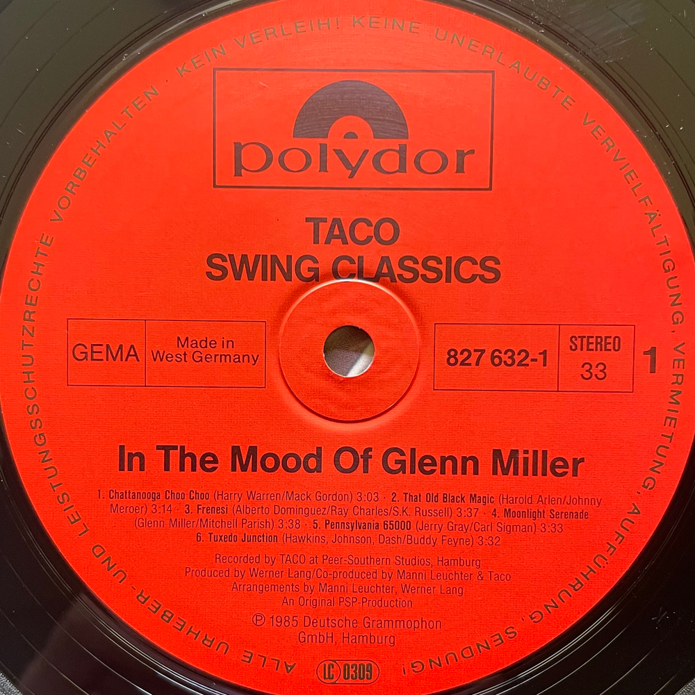 Taco ‎– Swing Classics: In The Mood Of Glenn Miller (Германия 1985г.)