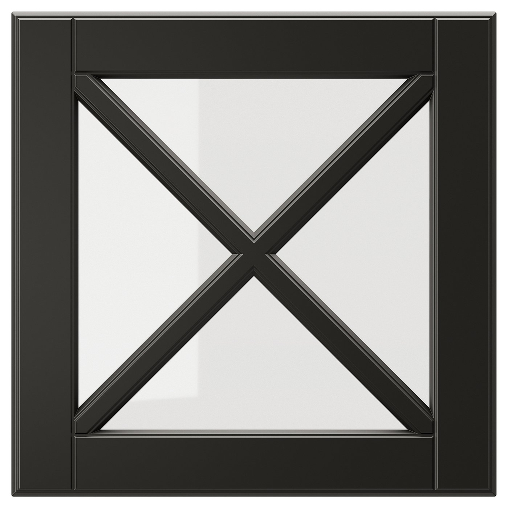 IKEA BODBYN  (ИКЕА БОДБИН)  -  Стеклянная дверца со шпросами - чёрный 40x40 см