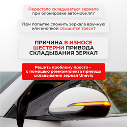 Ремкомплект механизма складывания зеркал Toyota LAND CRUISER [Кузов: UZJ200,URJ202,VDJ200] 09.2007-01.2012 (Z-10)