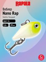 Воблер рыболовный Rapala Nano Rap 02, 2 см, 1,6 г, тонущий, PNKD