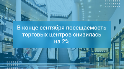 В конце сентября посещаемость торговых центров снизилась на 2%