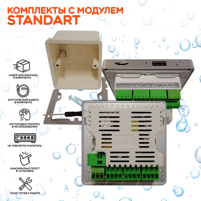 Комплект влагостойкой акустики для бани и сауны - SW3 White SAUNA (квадратная решетка)