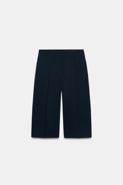 ZARA ПРЯМЫЕ ШОРТЫ С ЗАЩИПАМИ — ZW COLLECTION, ПОЛОСКИ