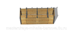 Кабина для переодевания деревянная (двухместная) 120х390х180 см