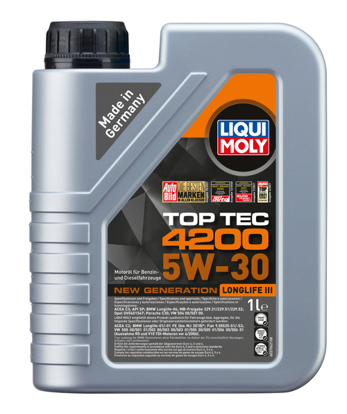 Масло Liqui Moly Top Tec 4200 5W30 SP C3 (1л) синтетика для VW Group