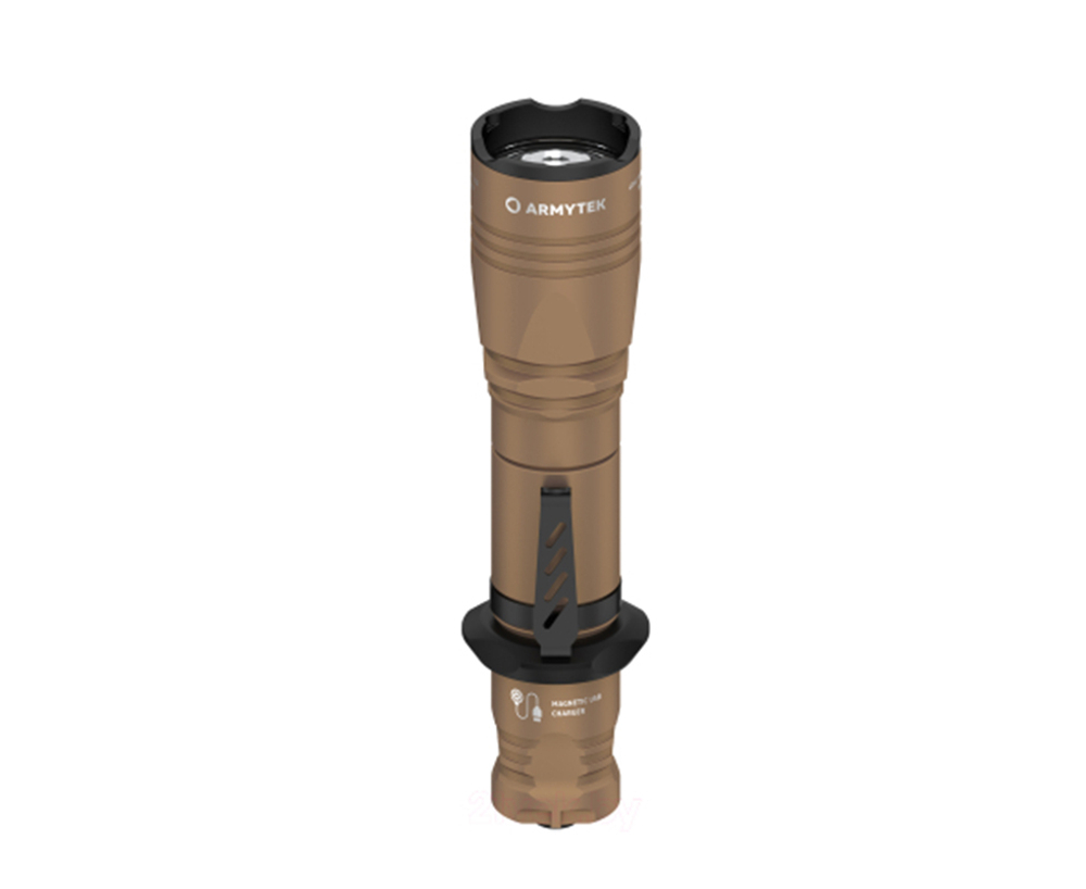 Фонарь светодиодный тактический Armytek Dobermann Pro Magnet USB Sand, 1400 лм, теплый свет, аккумул
